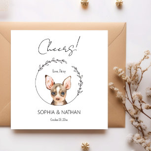 Simple Chihuahua Dog Wedding Cocktail Napkins
