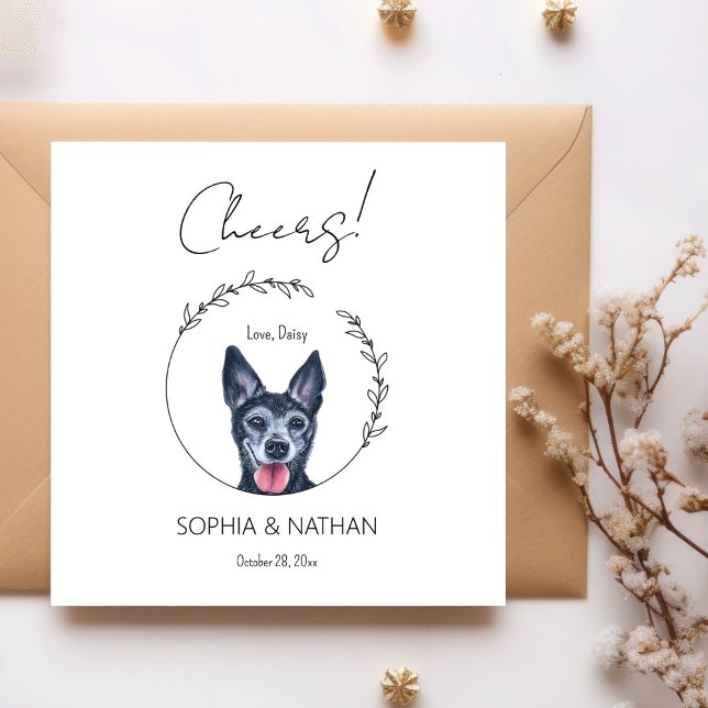 Simple Chihuahua Dog Wedding Cocktail Napkins (Creator Uploaded)