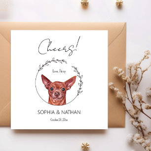 Simple Chihuahua Dog Wedding Cocktail Napkins