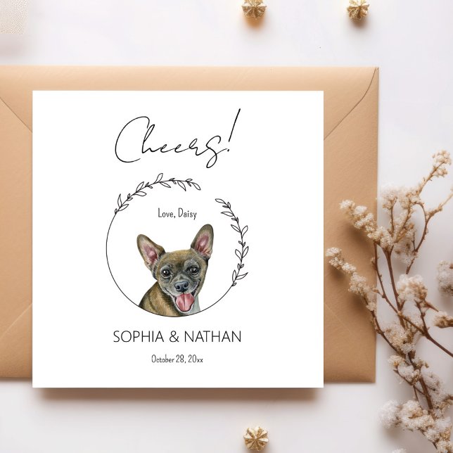 Simple Chihuahua Dog Wedding Cocktail Napkins (Creator Uploaded)