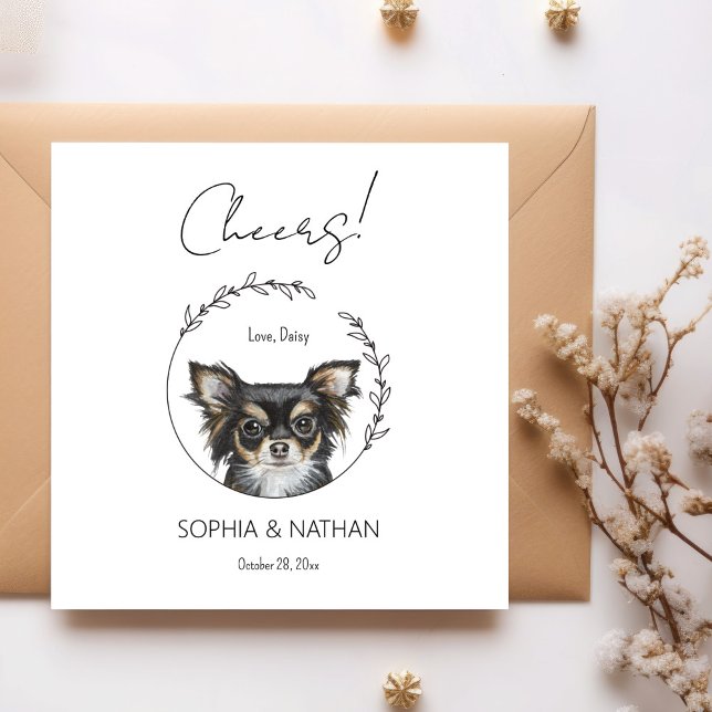 Simple Chihuahua Dog Wedding Cocktail Napkins (Creator Uploaded)