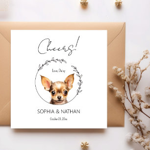 Simple Chihuahua Dog Wedding Cocktail Napkins