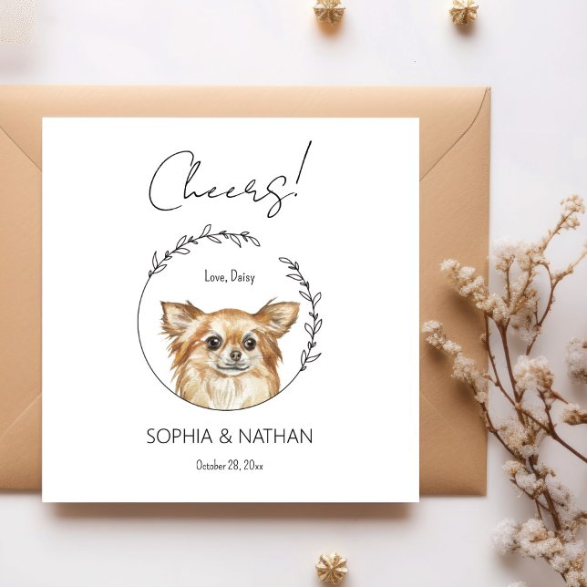Simple Chihuahua Dog Wedding Cocktail Napkins (Creator Uploaded)