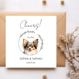 Simple Chihuahua Dog Wedding Cocktail Napkins