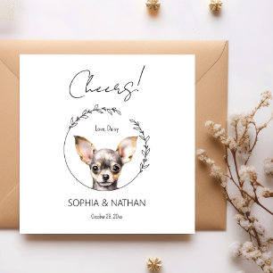 Simple Chihuahua Dog Wedding Cocktail Napkins