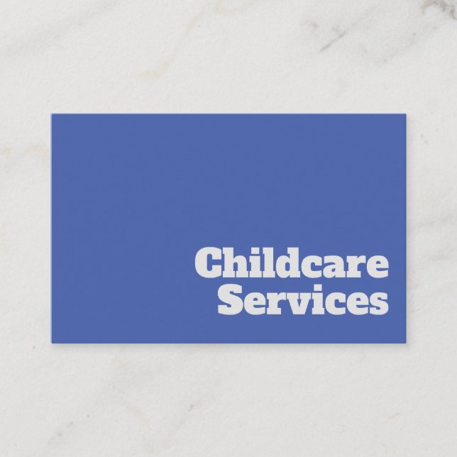 Simple Childcare Services Business Card (Front)