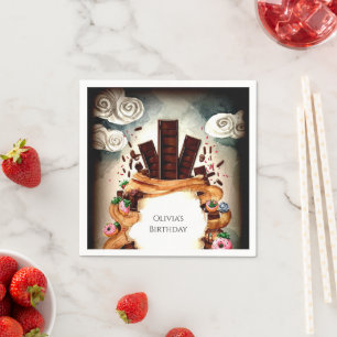 Simple Children's Chocolate Birthday Napkin