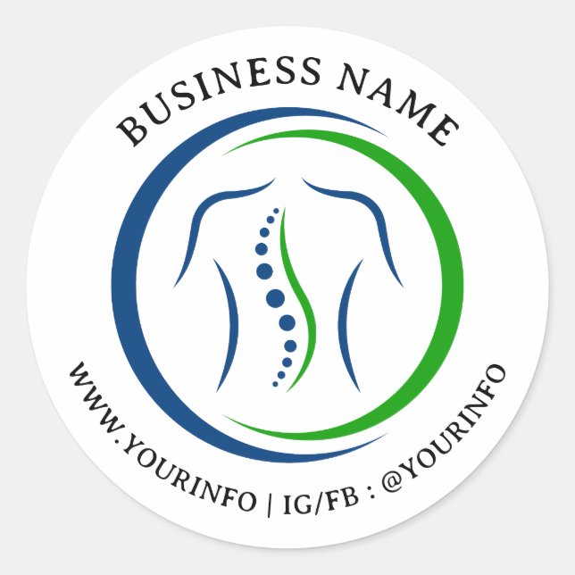 Simple Chiropractor Logo Sticker  (Front)