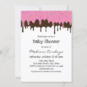 Simple Chocolate Strawberry Drips - Baby Shower Invitation