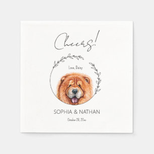 Simple Chow Chow Dog Wedding Cocktail Napkin