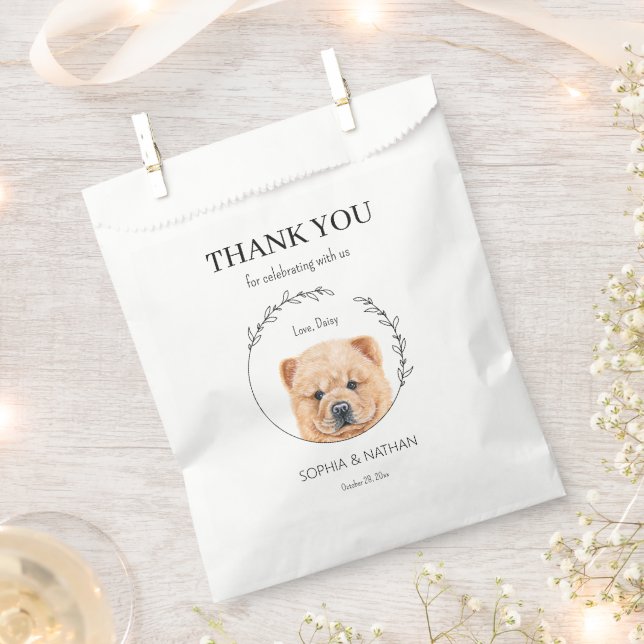 Simple Chow Chow Dog Wedding Thank You Favour Bag (Clipped)