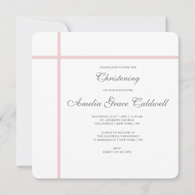 Simple christening invitation (Front)
