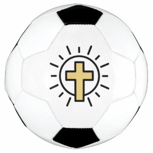 Simple Christian Cross Soccer Ball
