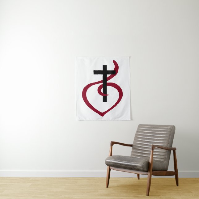 Simple Christian Cross Tapestry (In Situ)