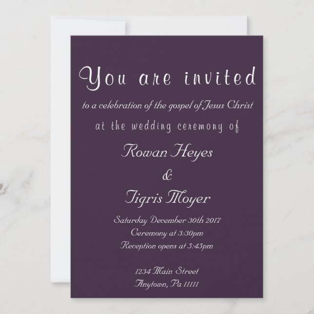 Simple Christian Wedding Invitation (Front)