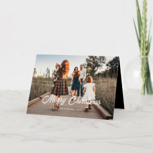 Simple Christmas 1 photo black and white Holiday Card