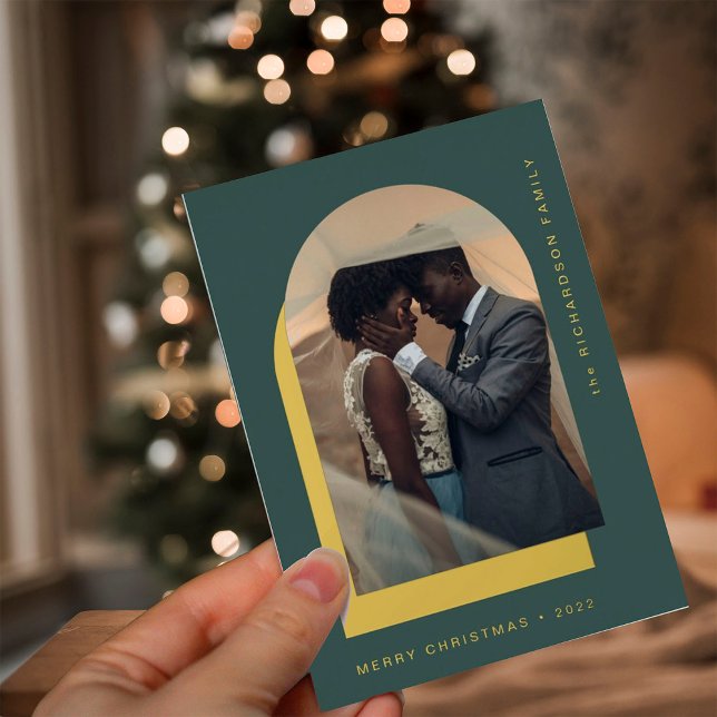 Simple Christmas Arch | Modern Two Photo Green (Creator Uploaded)