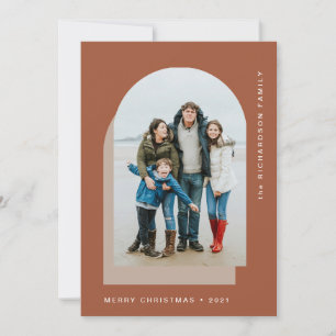 Simple Christmas Arch Modern Two Photo Holiday Card