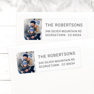 Simple Christmas Family Photo Return Address