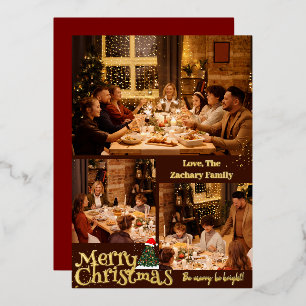 Simple Christmas Family Typography Three Photo 