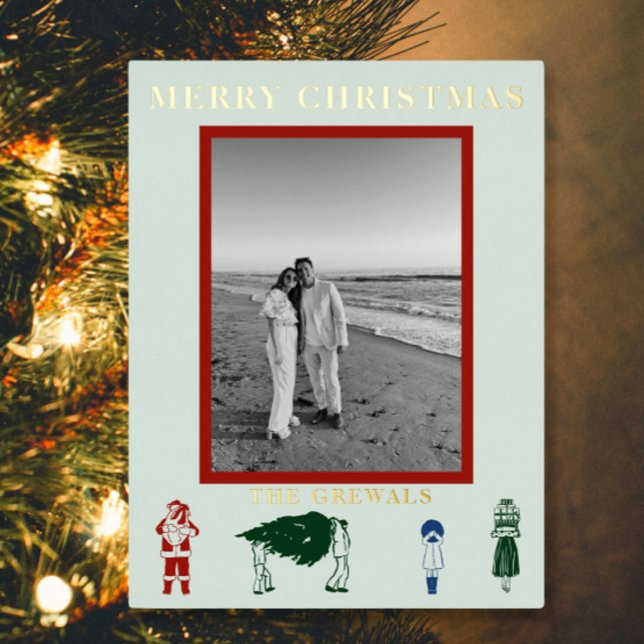 Simple Christmas Foil Holiday Postcard (Creator Uploaded)