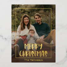 Simple Christmas Framed Photo Gold