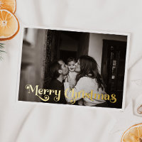 Simple Christmas Full Photo Merry Christmas Gold