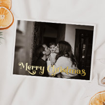 Simple Christmas Full Photo Merry Christmas Gold