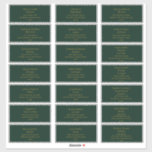 Simple Christmas Green | Guest Address Labels<br><div class="desc">These simple Christmas | green address labels are perfect for your minimalist modern winter wedding. The classic gold luxury calligraphy, along with the traditional green background, all bordered with a minimal frame, is sure to complete the colourful holiday vibe you're looking for. You can personalise with your own photos or...</div>