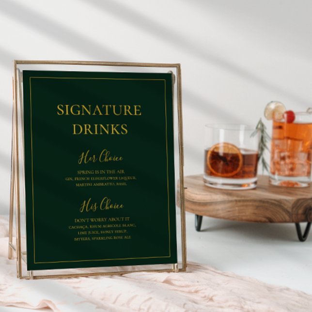 Simple Christmas | Green Signature Drinks Sign (Creator Uploaded)