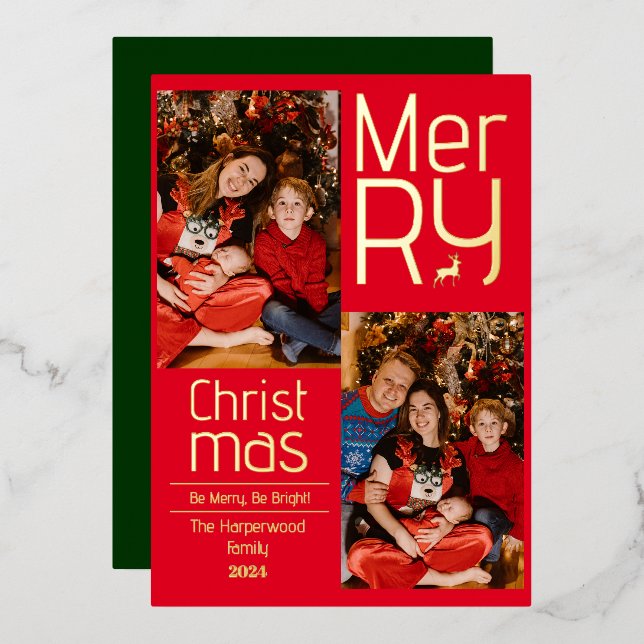  Simple Christmas holidays Modern Typography Photo (Front/Back)