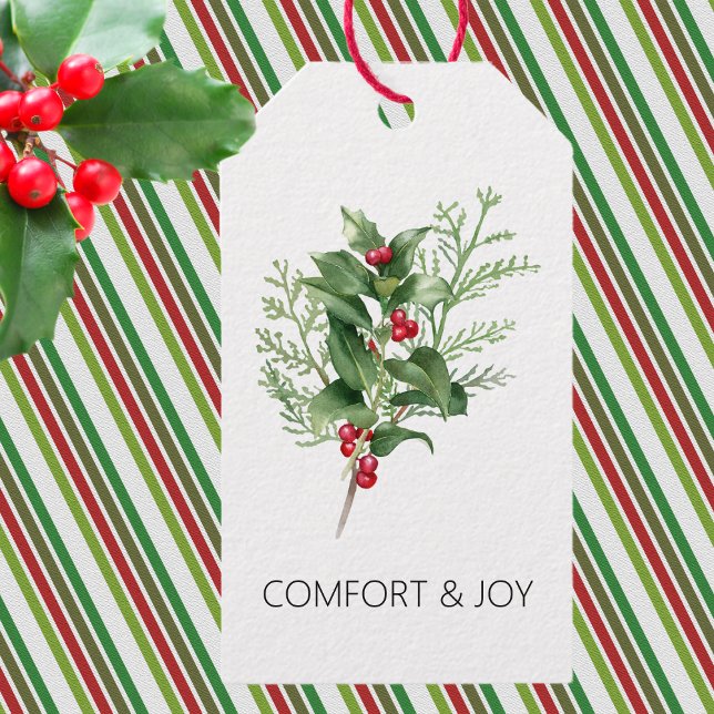 Simple Christmas Holly & Greenery  Gift Tags (Creator Uploaded)