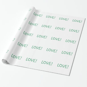 Simple Christmas Love Holiday Green Font Wrapping Paper