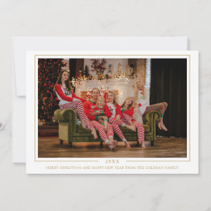 Simple Christmas Monogrammed Photo Family