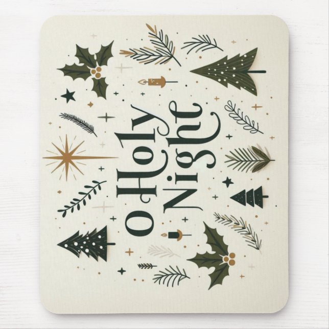 Simple Christmas O Holy Night Mouse Pad (Front)