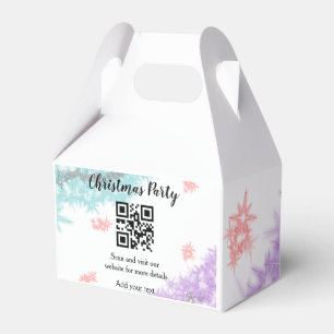 Simple christmas party website barcode QR add name Favour Box