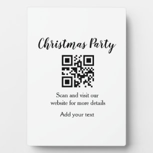 Simple christmas party website barcode QR add name Plaque