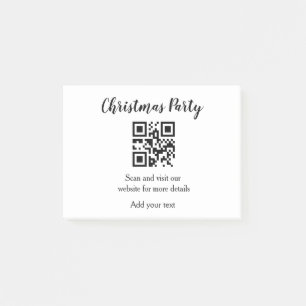 Simple christmas party website barcode QR add name Post-it Notes
