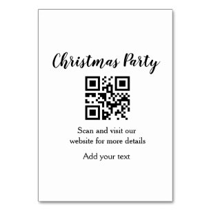 Simple christmas party website barcode QR add name Table Number