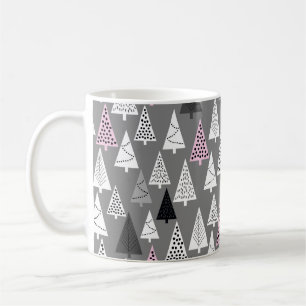 Simple Christmas pattern. Abstract gray and white Coffee Mug