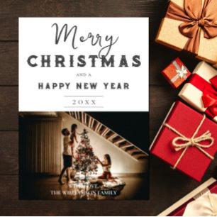 Simple Christmas Photo   White Holiday Card