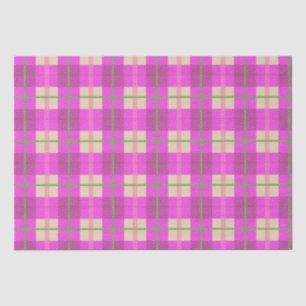 Simple Christmas Plaid Pink Purple Chequered  Tissue Paper