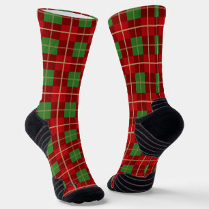 Simple Christmas Plaid Red And Green Chequered  Socks