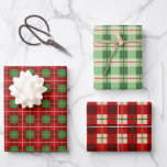 Simple Christmas Plaid Red And Green Chequered Wrapping Paper Sheet<br><div class="desc">Simple Christmas red and green chequered plaid tartan pattern.</div>