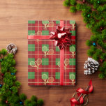 Simple Christmas Plaid Red And Green Tennis Wrapping Paper<br><div class="desc">Simple Christmas red,  ivory and green chequered plaid tartan pattern. Decorated with tennis rackets and ball.</div>