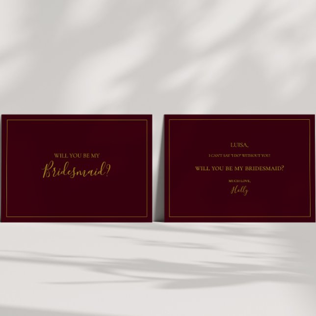 Simple Christmas | Red Bridesmaid Proposal Card (Creator Uploaded)