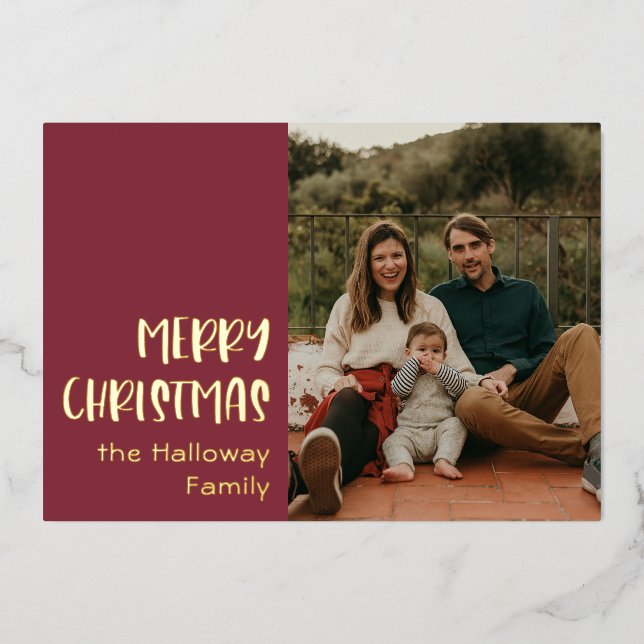 Simple Christmas | Red Single Photo Gold (Front)