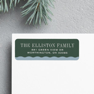 Simple Christmas return address green and blue
