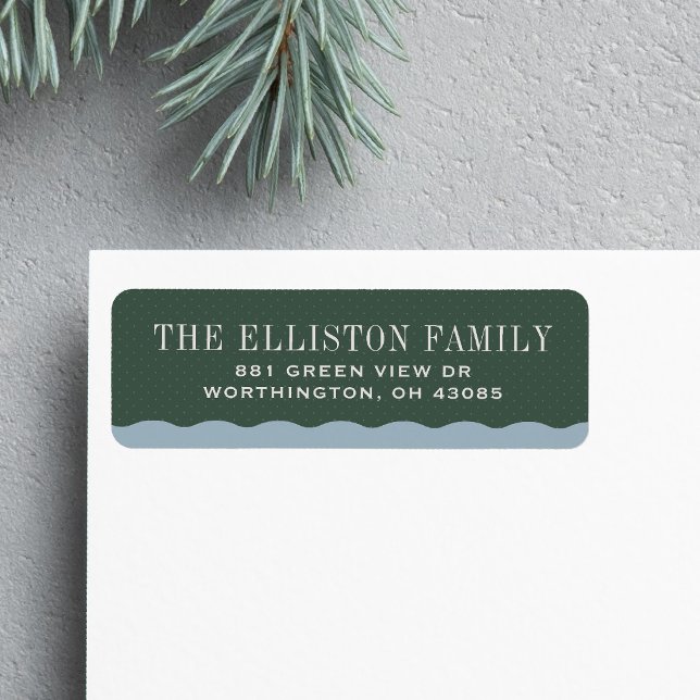 Simple Christmas return address green and blue (Creator Uploaded)