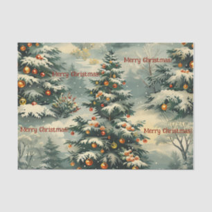 Simple Christmas Snow Capped Christmas Tree Tissue Paper